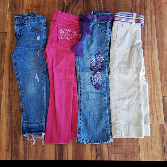 5t girls clothing bundle of 28 winter coat jeans leggings pjs shirts sweaters &+ - Picture 5 of 16